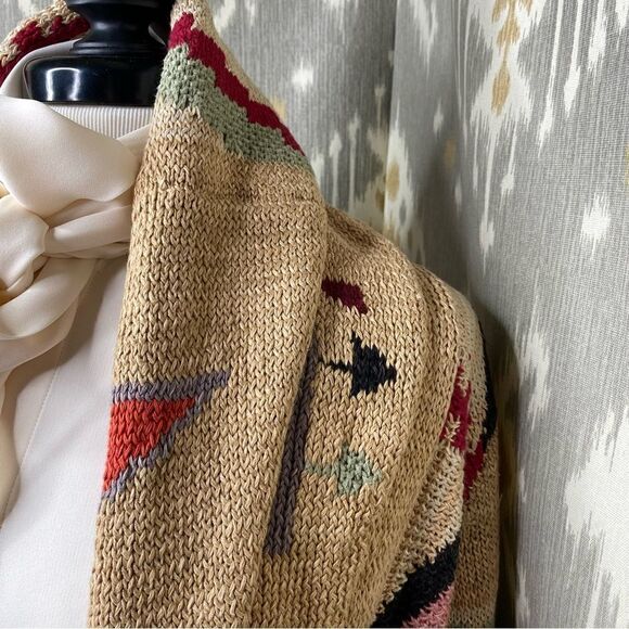 Ralph Lauren Handknit Southwestern Indian Blanket Patchwork Cardigan Sweater - Picture 14 of 16